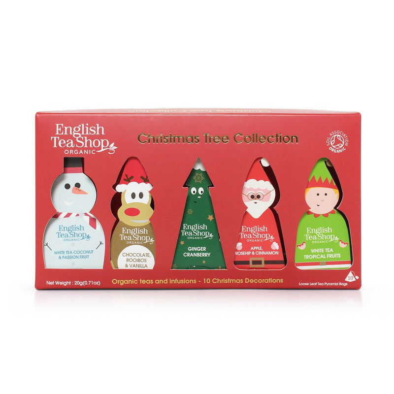English Tea Shop Christmas Characters Collection 10 Pyramid Tea Bags, Festive Tea Favourites