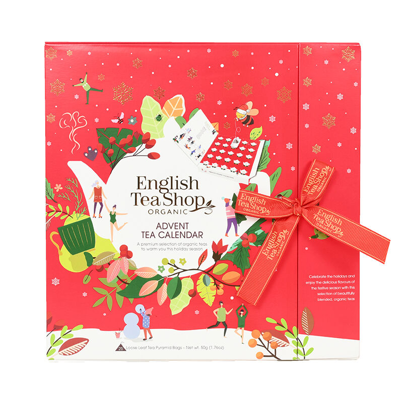 English Tea Shop Red Book Advent Calendar 25 Tea Bags, Daily Holiday Warmth