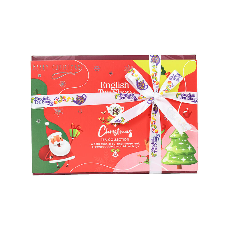 English Tea Shop Christmas Holiday Red Santa Collection 12 Tea Bags, Seasonal Sipping Joy