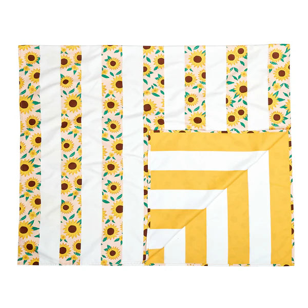 Dock & Bay Quick Dry Beach Towel Flower Power Collection Size Large, Sunflower Solstice Pattern