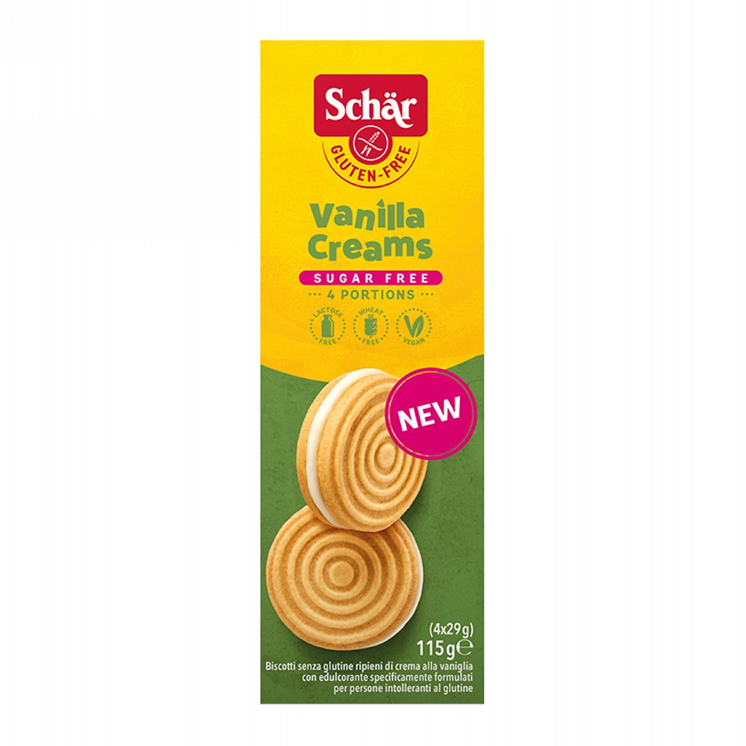Schar Vanilla Creams 115g, Gluten Free & Sugar Free