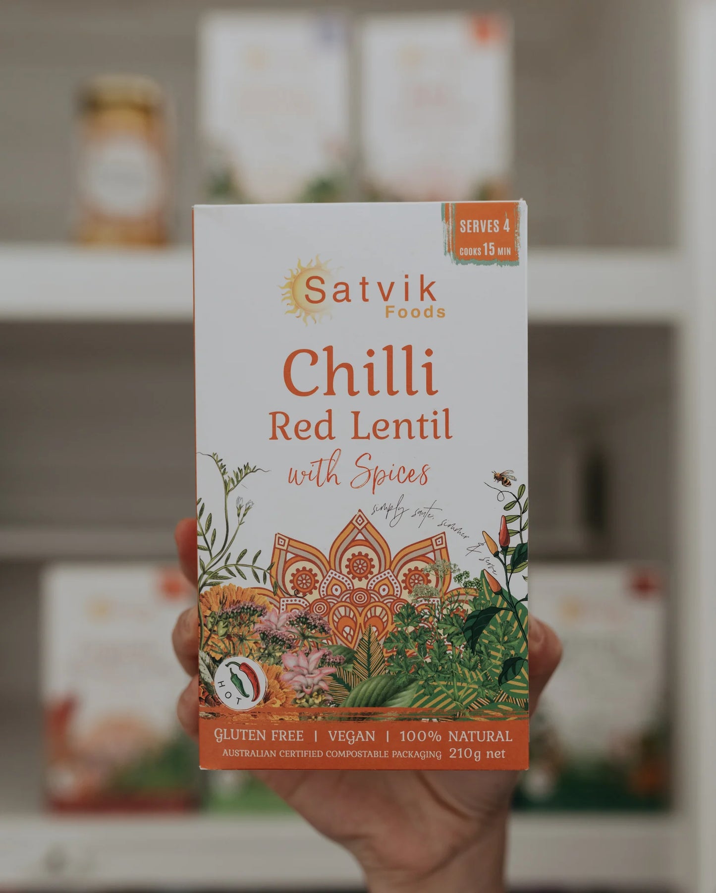 Satvik Foods Chilli Red Lentil With Spices 210g, Nourish Your Body & Soul