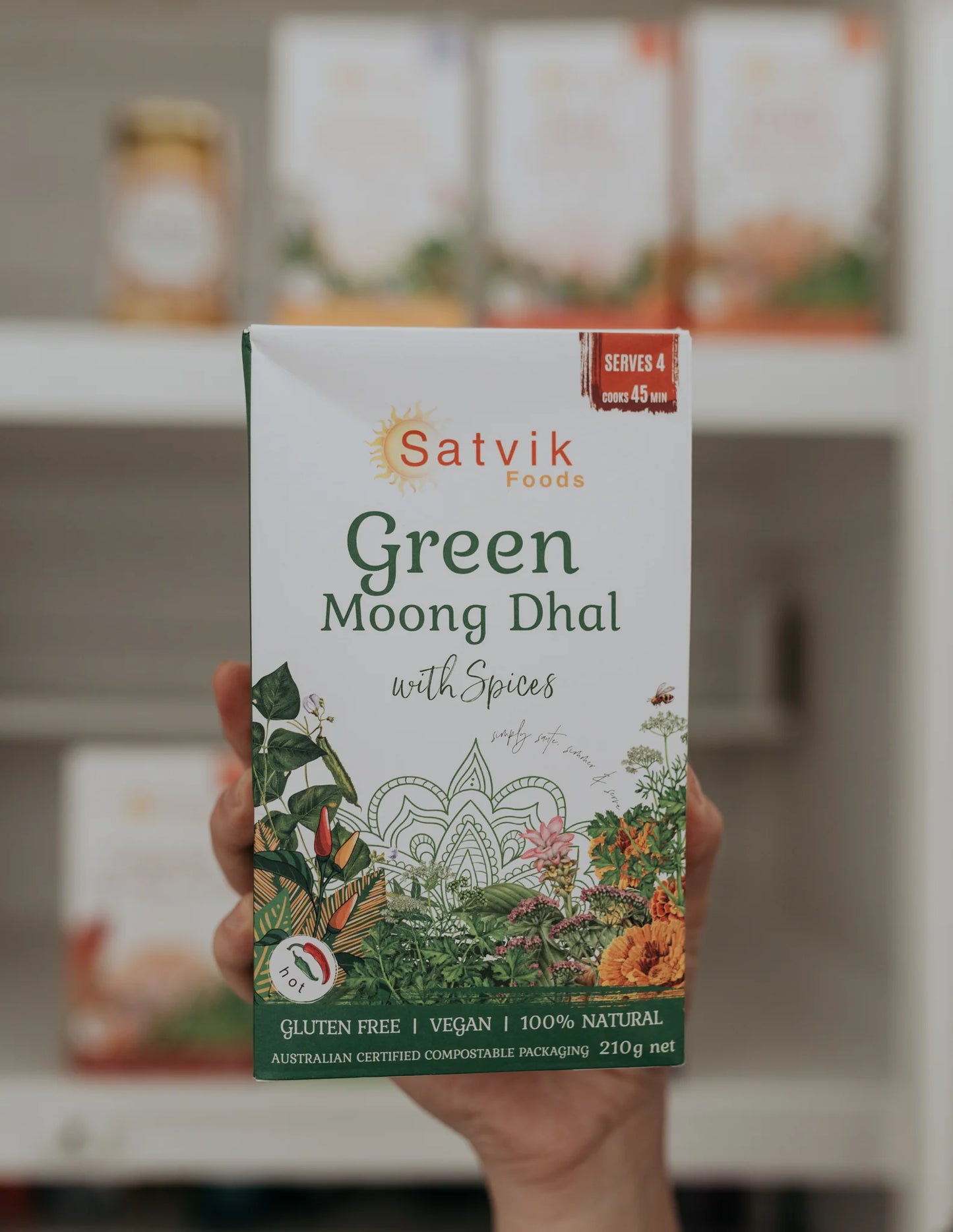 Satvik Foods Green Moong Dahl With Spices 210g, Nourish Your Body & Soul