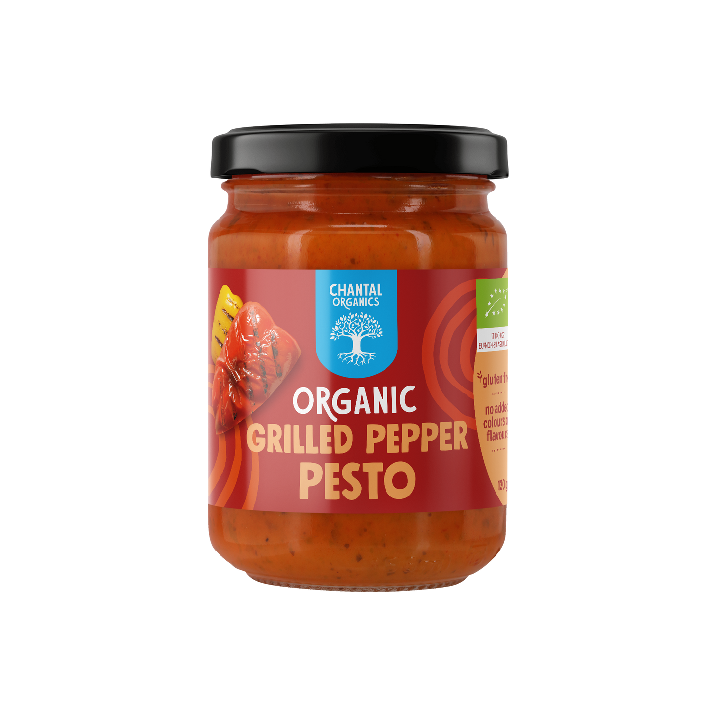 Chantal Organics Organic Grilled Pepper Pesto 130g, No Added Colours Or Flavours