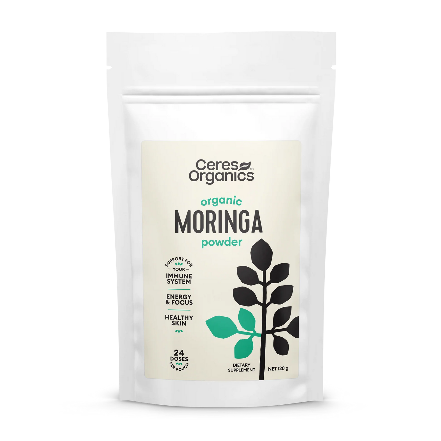 Ceres Organics Certified Organic Moringa Powder 120g, 24 Servings