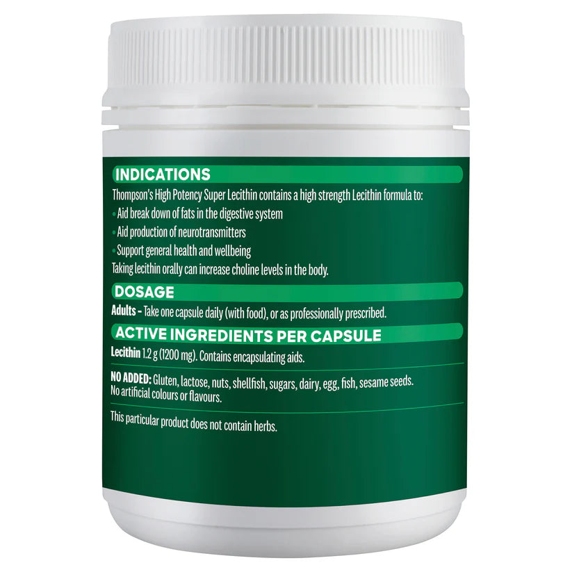 Thompson's High Potency Super Lecithin 200 Capsules, Digestive Health