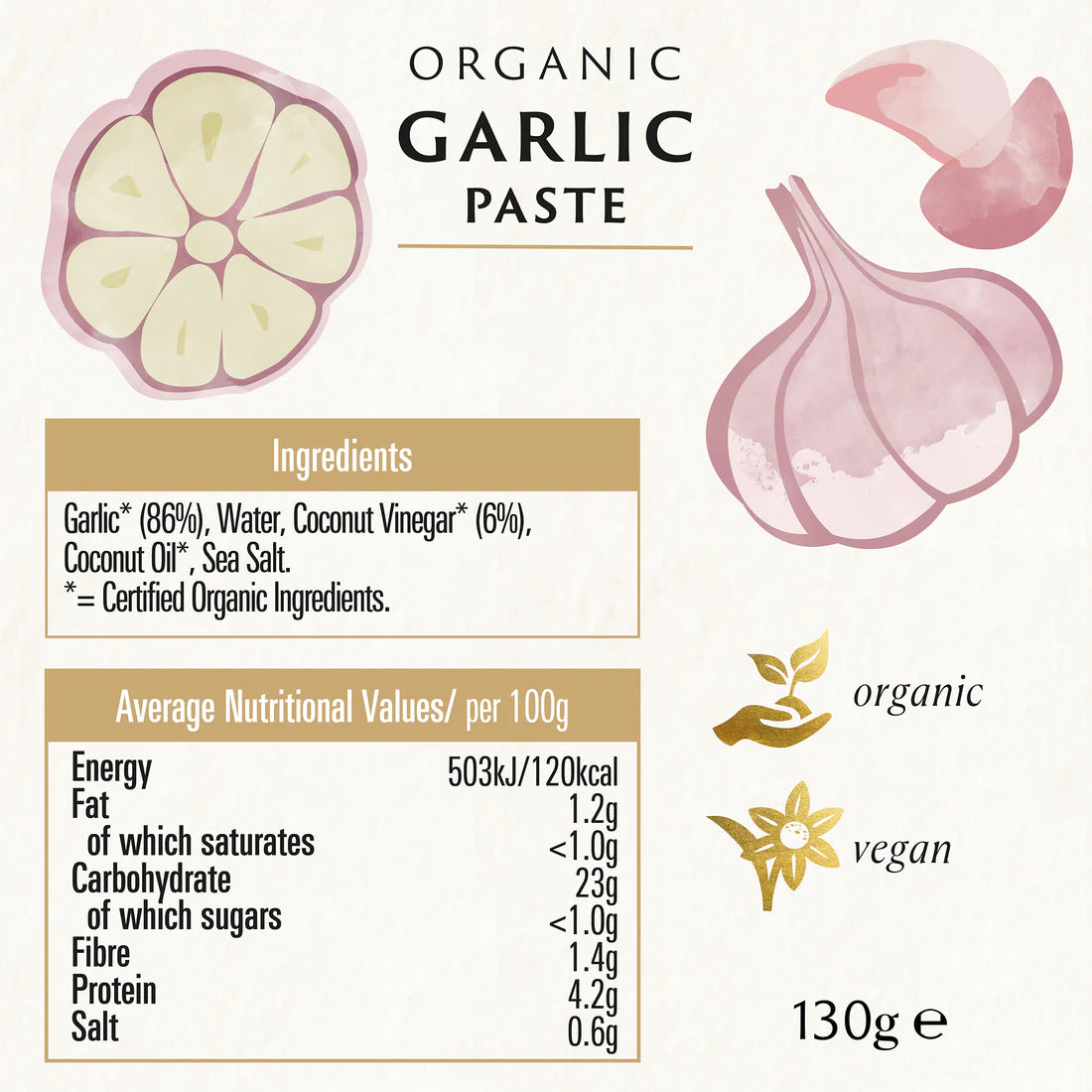 Biona Certified Organic Garlic Paste 130g, Offers Instant Richness To Your Dishes