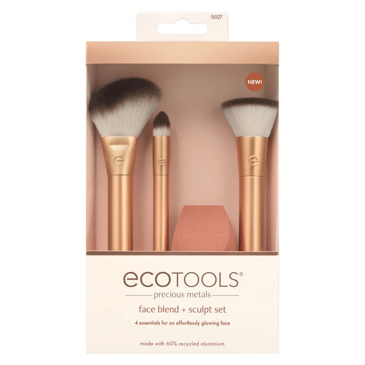 Eco Tools Precious Metals Face Blend & Sculpt Set, For An Effortless Glowing Face