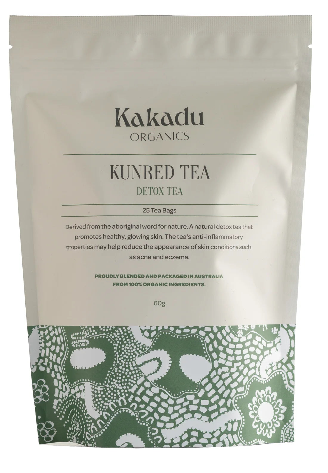 Kakadu Organics Kunred Tea Detox Tea 25 Tea Bags, For Healthy Glowing Skin