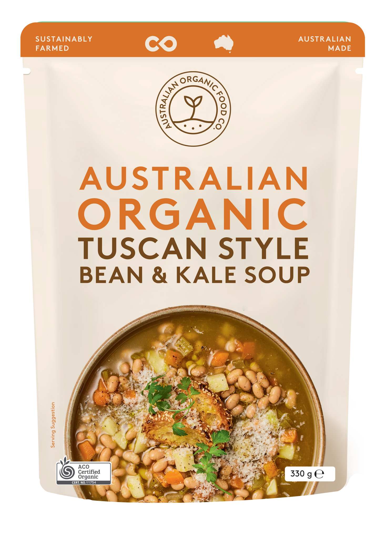 Australian Organic Food Co. Tuscan Style Bean & Kale Soup 330g, Certified Organic & Australian