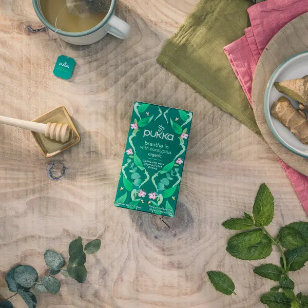 Pukka Herbs 20 Herbal Tea Bags, Breathe In With Eucalyptus