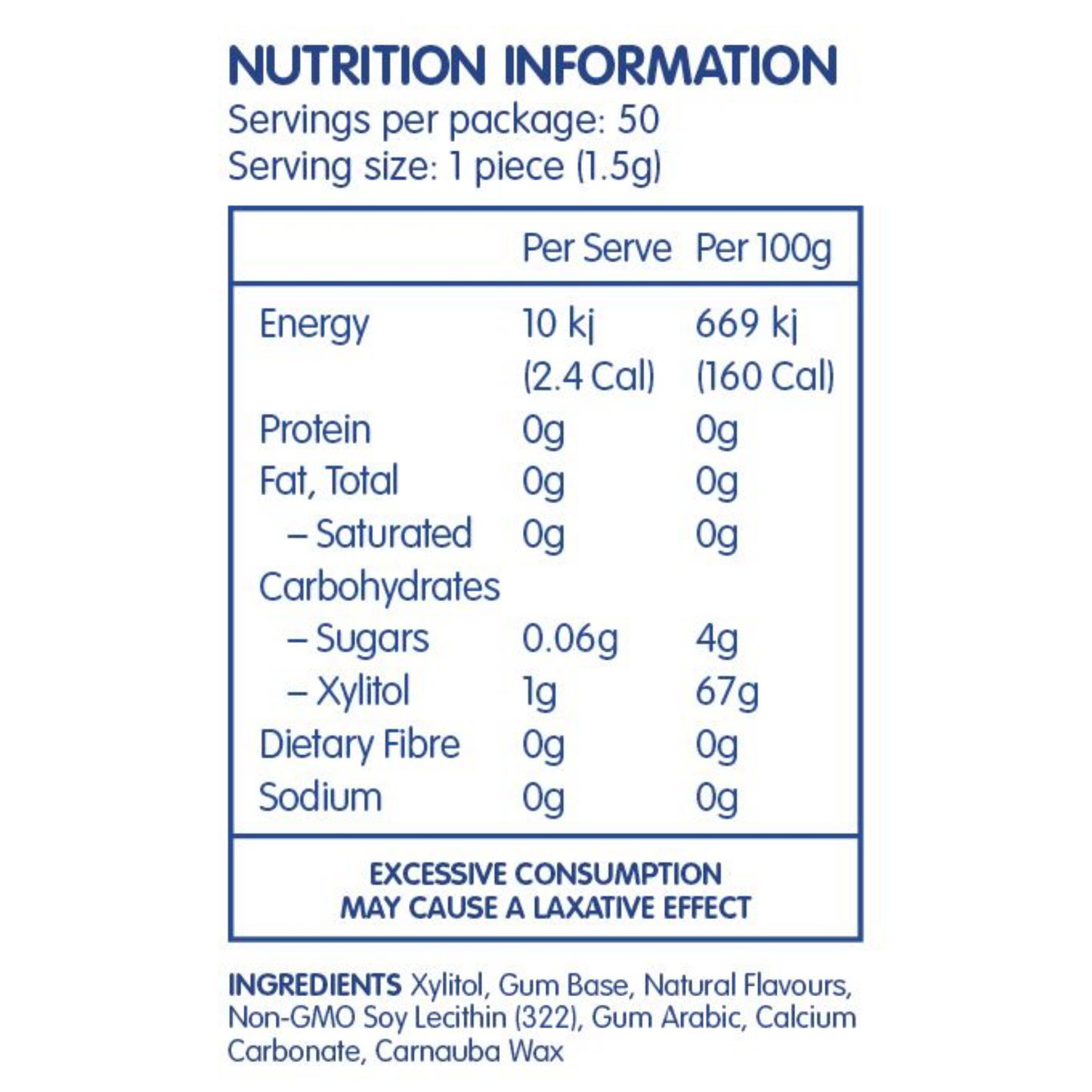 Epic Sugar-Free Xylitol Chewing Gum 50 Pieces, Bubblegum Flavour