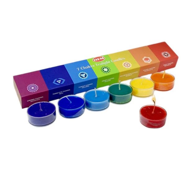 HEM Tealights Seven Chakras, Perfect For Meditation