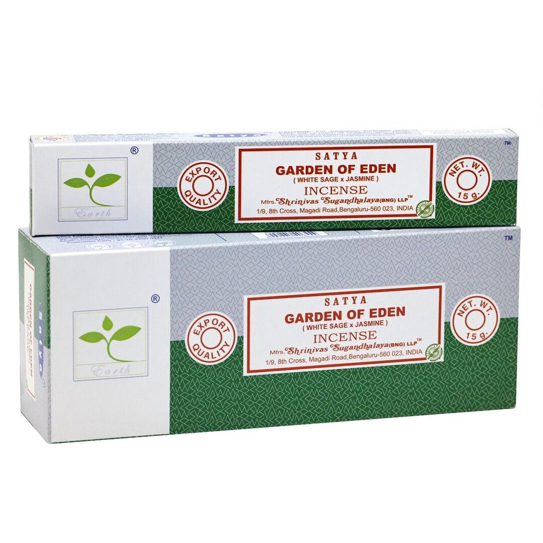Satya Earth Combination Series Garden Of Eden Incense 15g, With White Sage & Jasmine