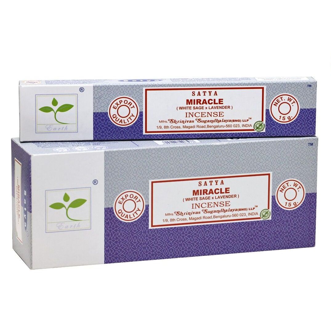 Satya Earth Combination Series Miracle Incense 15g, With White Sage & Lavendar