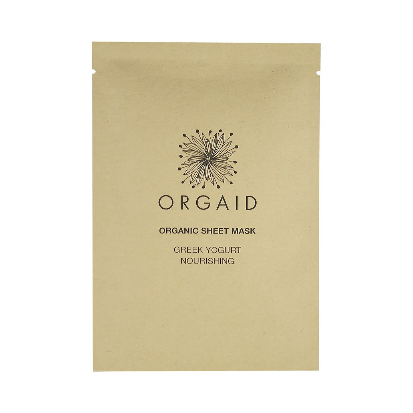 Orgaid Organic Sheet Mask Single 24mL, With Greek Yogurt For Nourished Firm Skin