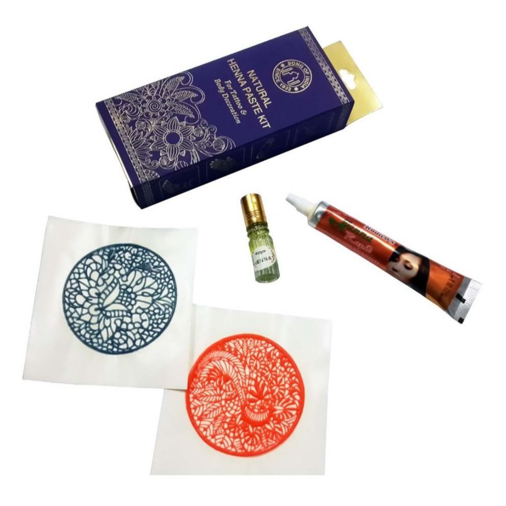 Song Of India Natural Henna Paste Kit 25g, For Tattoo & Body Decorations