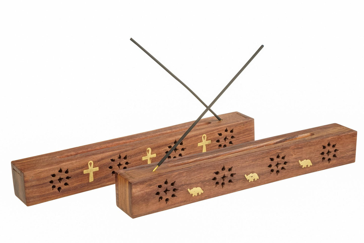 Tulsi Natural Wooden Incense, With Storage Compartment {Pattern May Vary From Image}