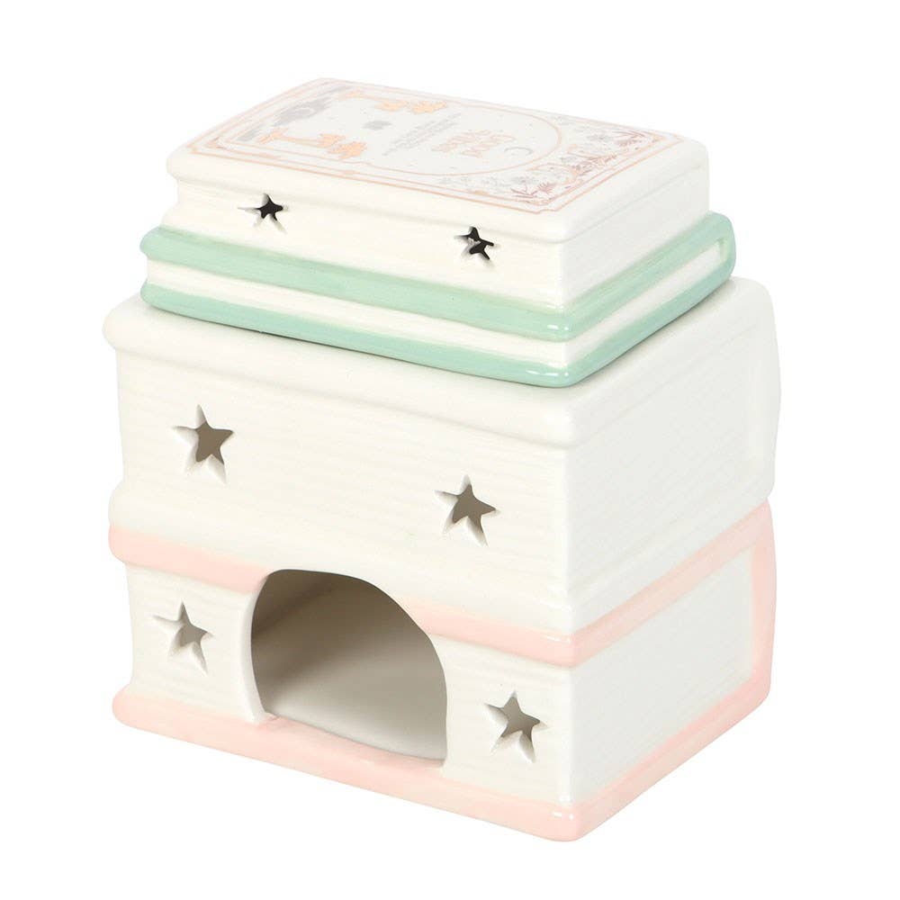 Book Stack Ceramic Oil Burner & Wax Warmer, Great Gift For Book Lovers