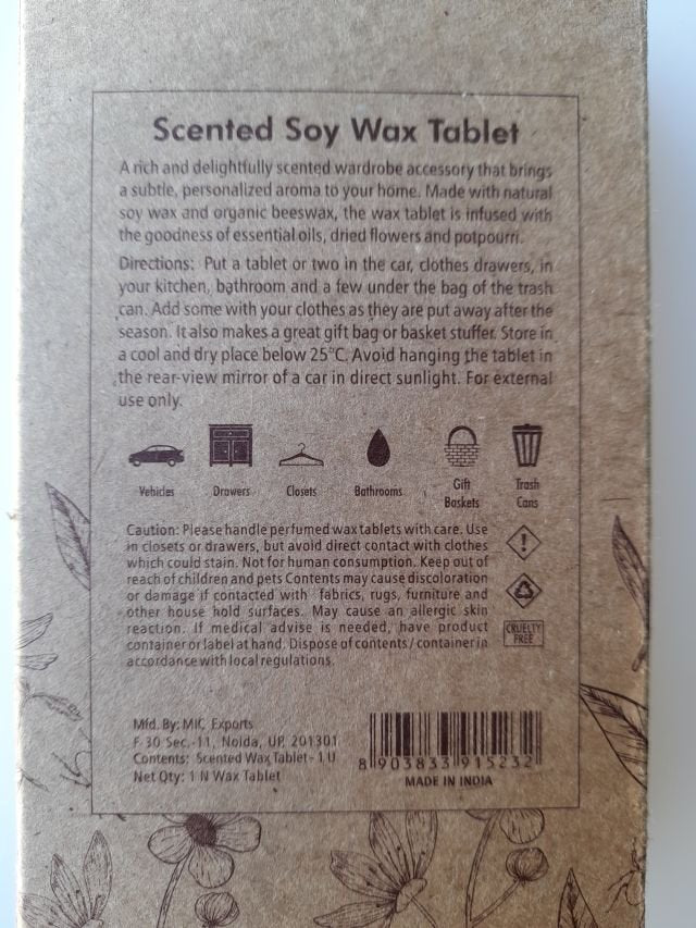 Song Of India Botanicals Aromatherapy Scented Soy Wax & Bees Wax Tablet 50g, Goji Moro Orange