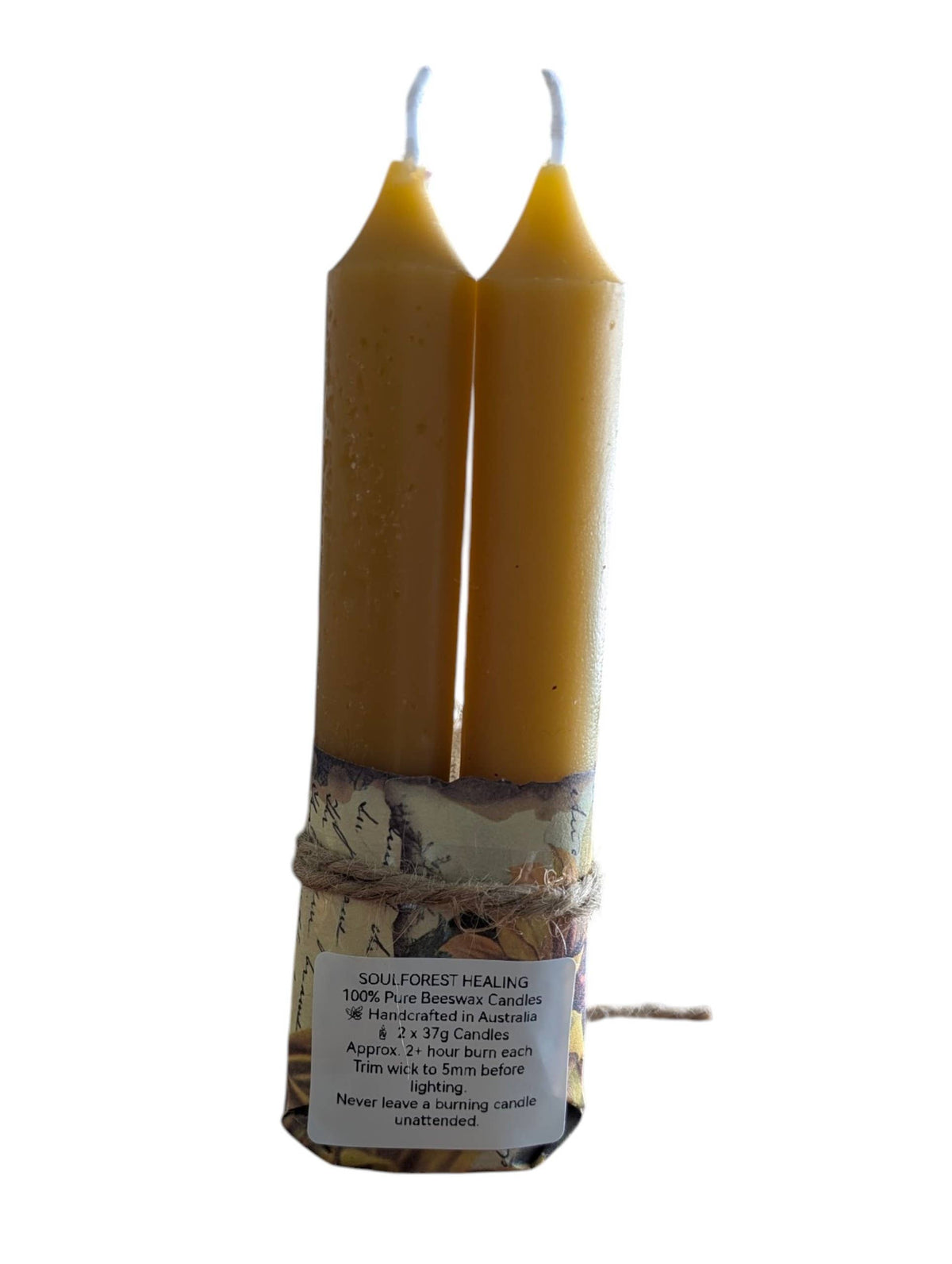 Soulforest Healing Handcrafted Pure Beeswax Candle, A Set Of 2 Candles