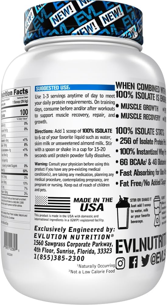 EVL Delicious Protein 726g Vanilla Ice Cream Flavour