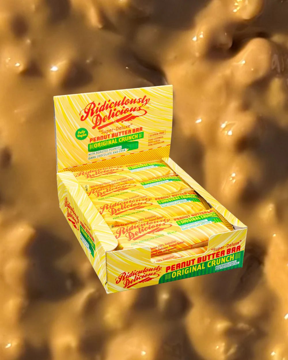 Ridiculously Delicious Super Deluxe Peanut Butter Bar Single Bar 50g Or A Box of 12 Bars, Original Crunch Flavour