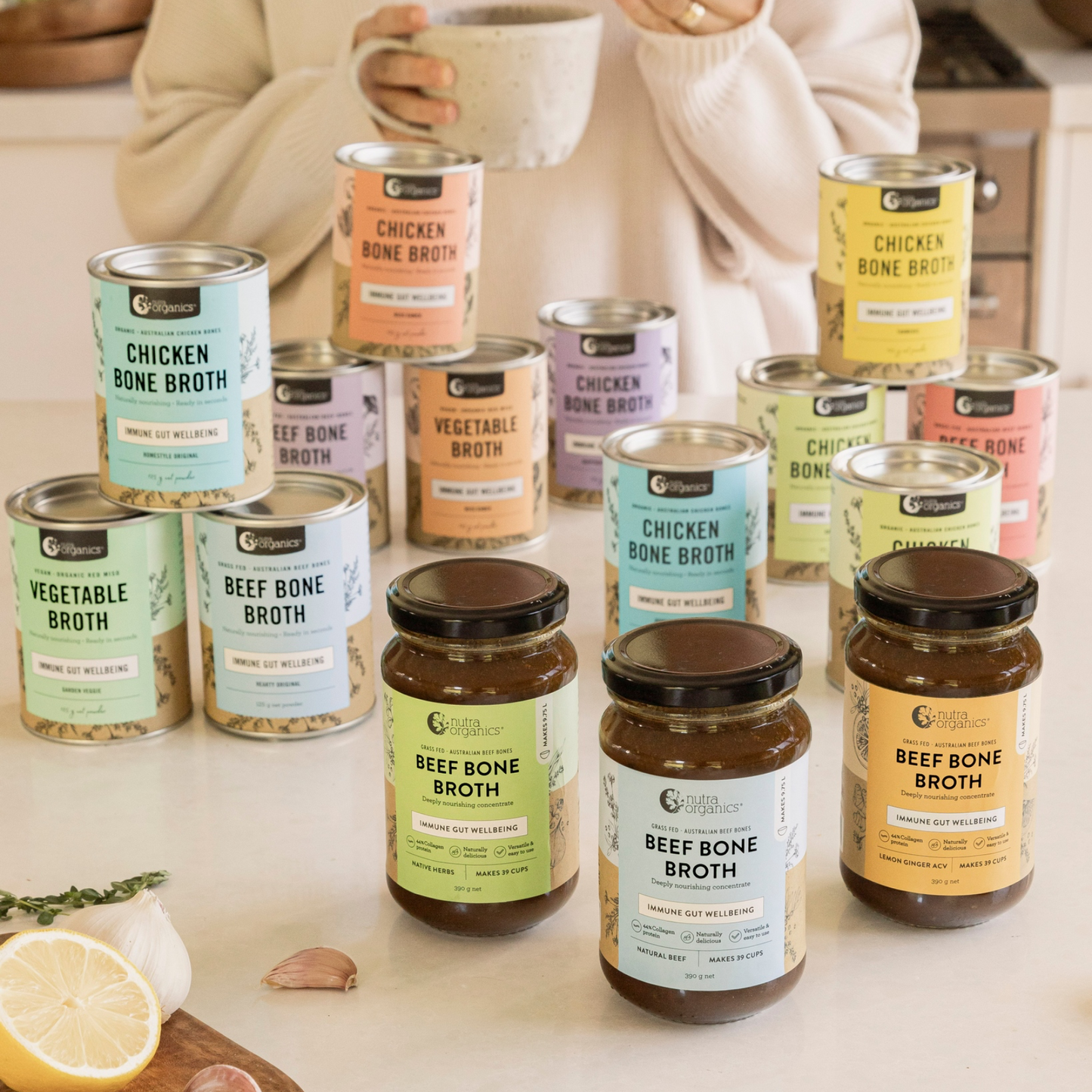 Nutra Organics Bone Broth Chicken, Free-Range 125g, Adaptogenic Mushrooms