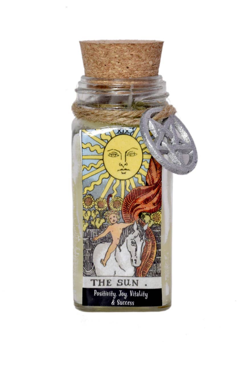 Soul Sticks Tarot Candle | The Sun Tarot 165g, With Herbs & Crystals