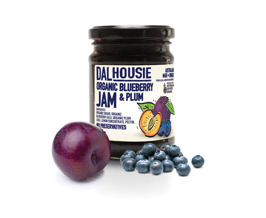 Dalhousie Organic Blueberry & Plum Jam 285g, No Preservatives Australian Certified Organic