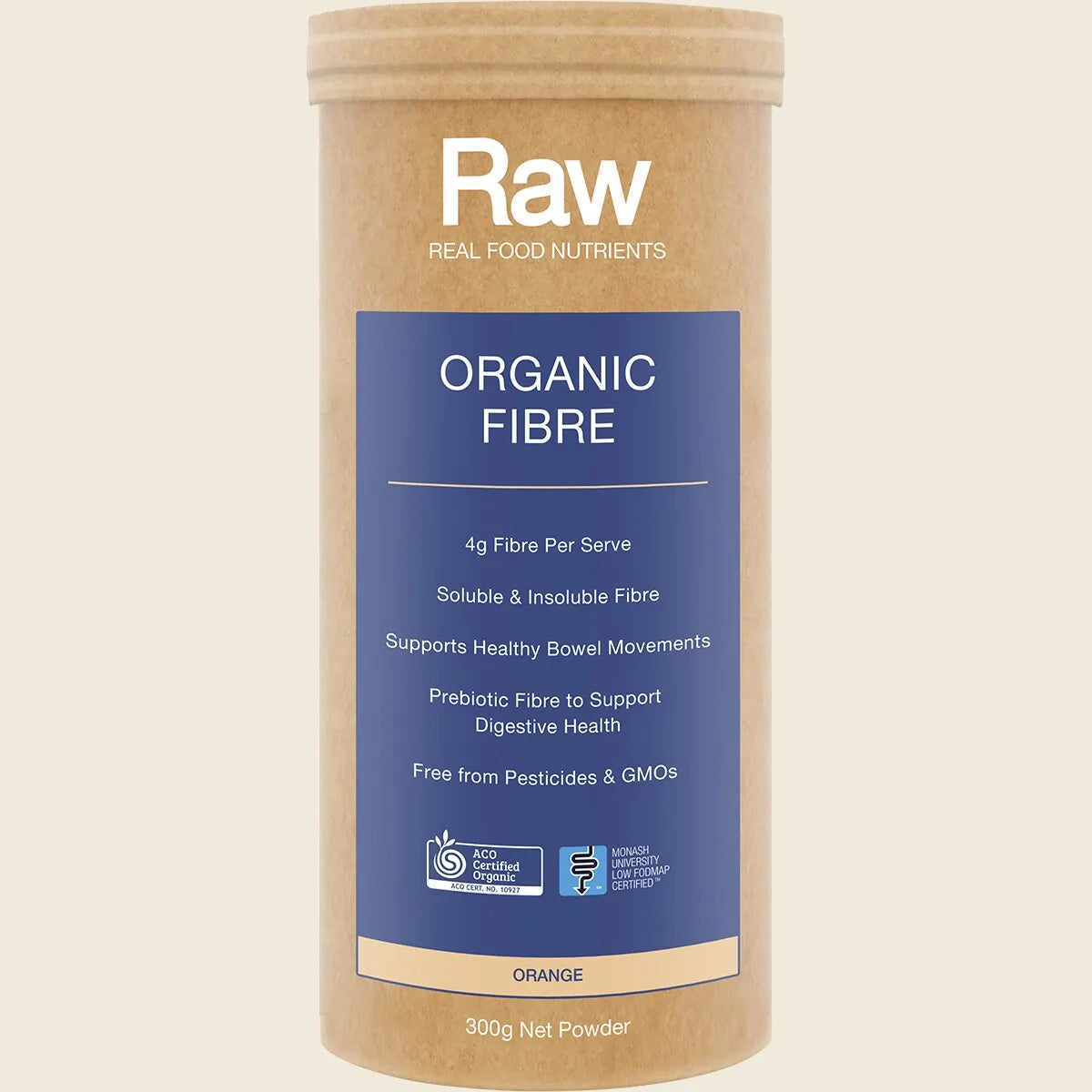 Amazonia Raw Certified Organic Fibre 300g, Low FODMAP For Everyday Wellbeing