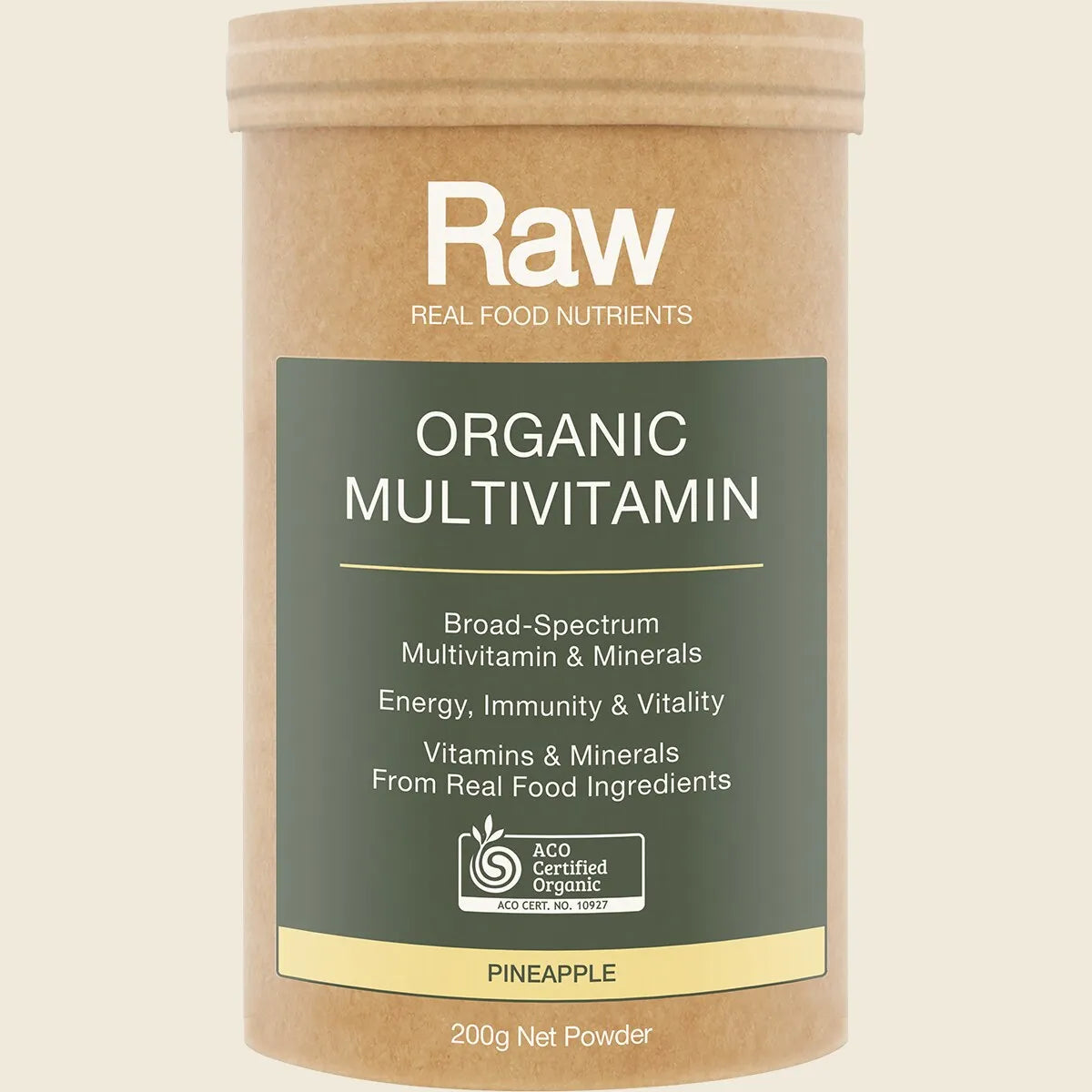 Amazonia Raw Certified Organic Multivitamin 100g, 200g Or 500g, Pineapple Flavour