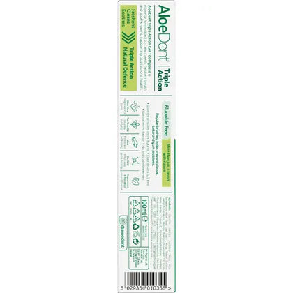 Aloe Dent Toothpaste Triple Action 100mL, An Aloe Vera Gel Toothpaste That Is Fluoride Free