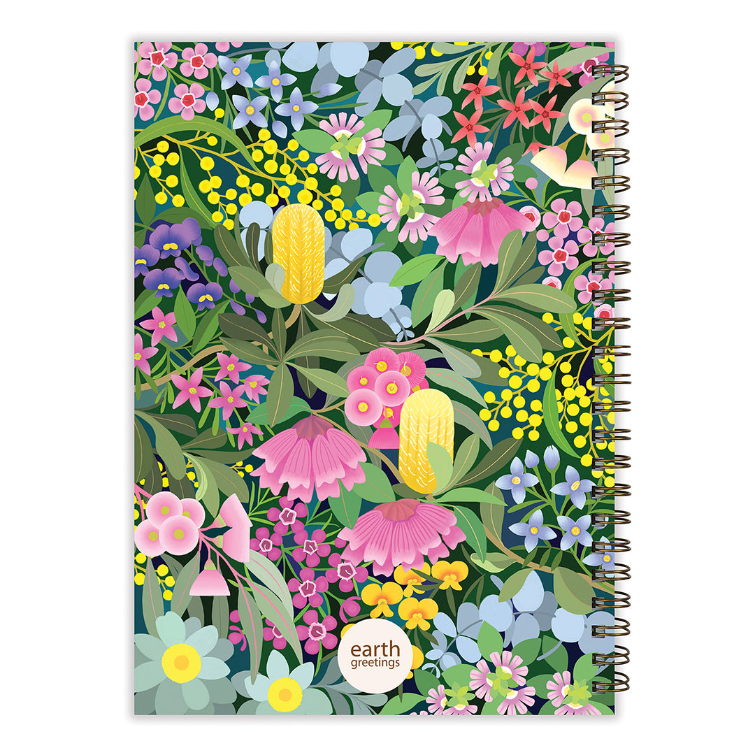 Earth Greetings Blank Journal 120 Pages, Where Flowers Bloom Design From The Claire Ishino Collection