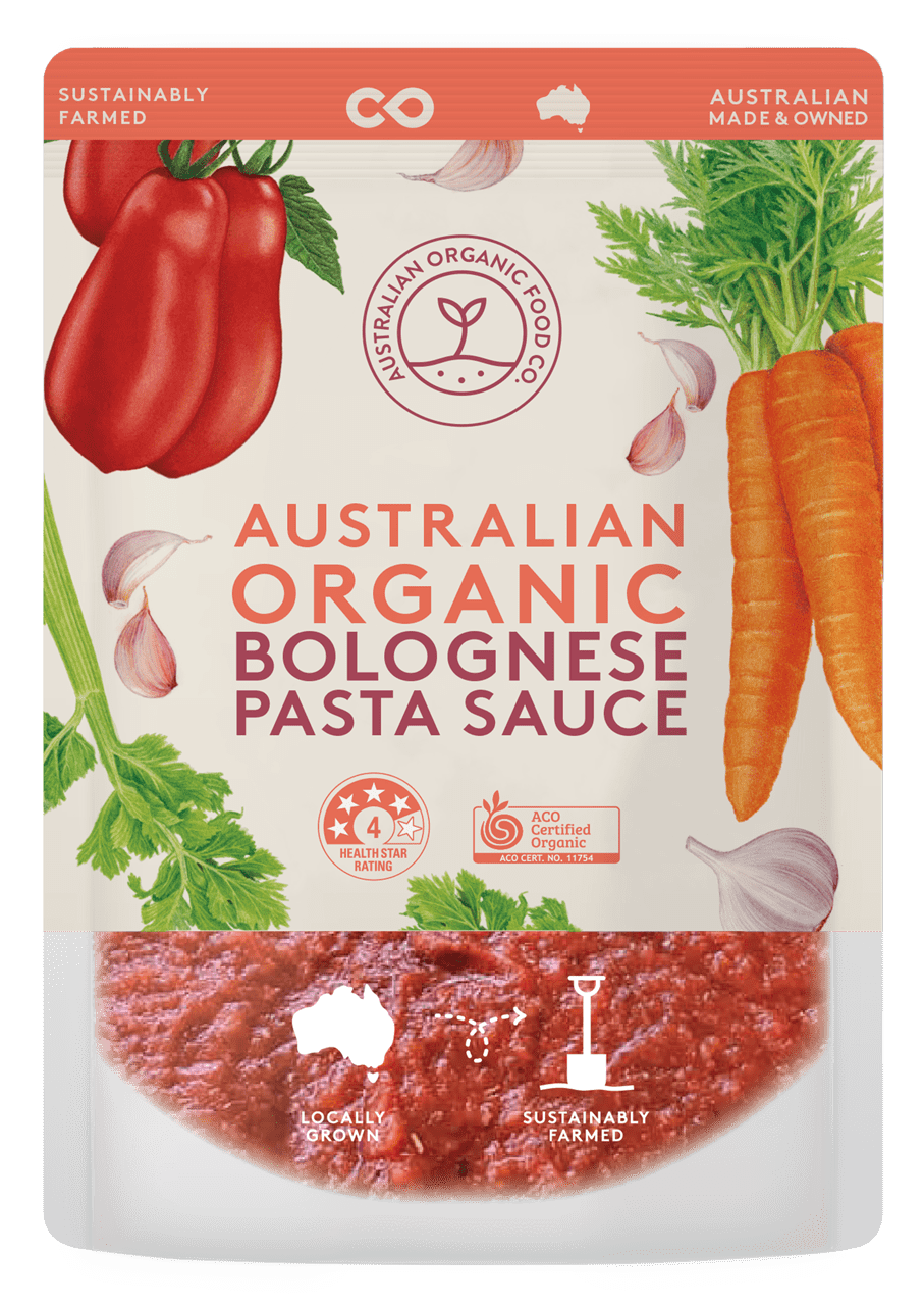 Australian Organic Food Co. Bolognese Pasta Sauce 400g, Certified Organic & Australian