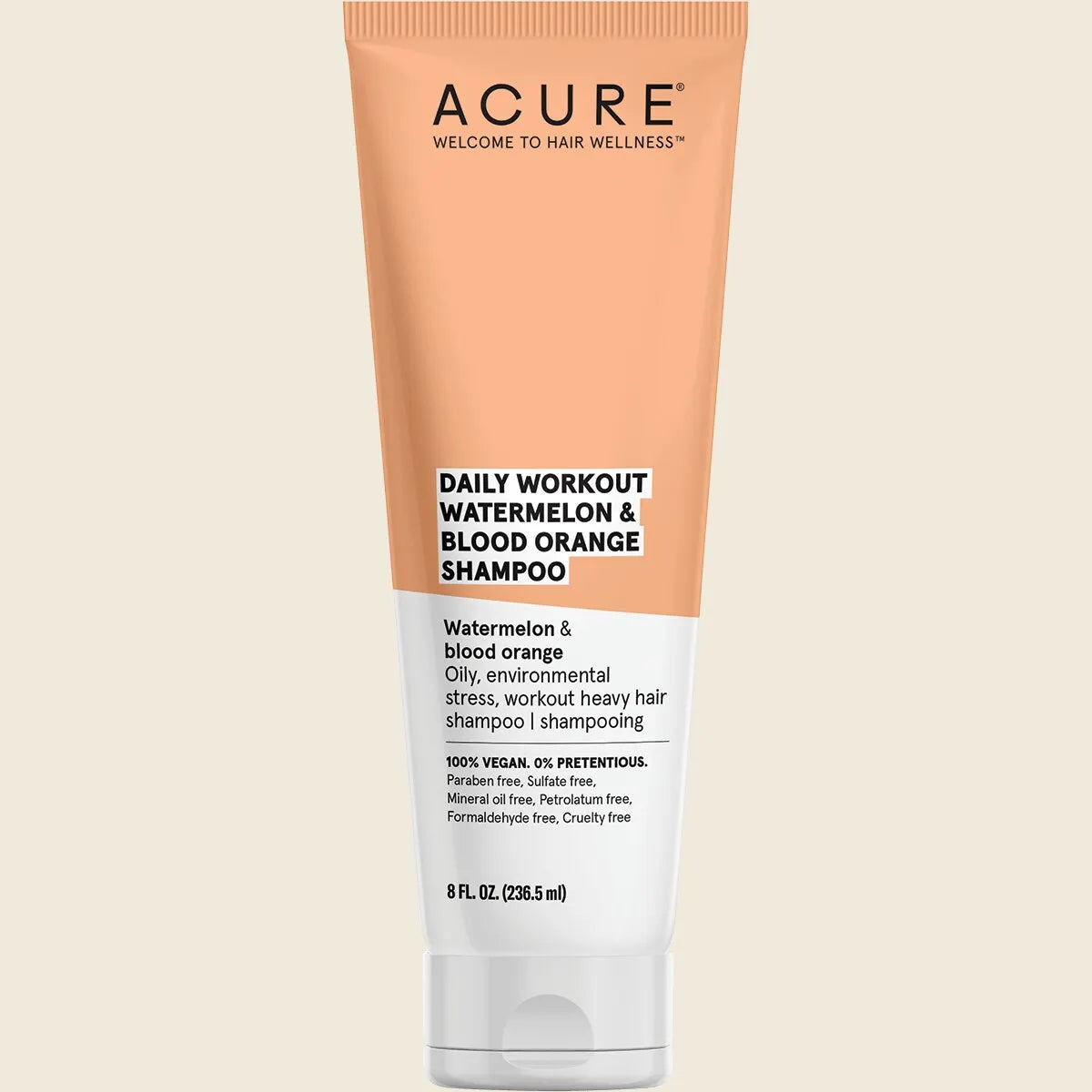 Acure Daily Workout Watermelon & Blood Orange Shampoo 236ml, For Active, Daily Use
