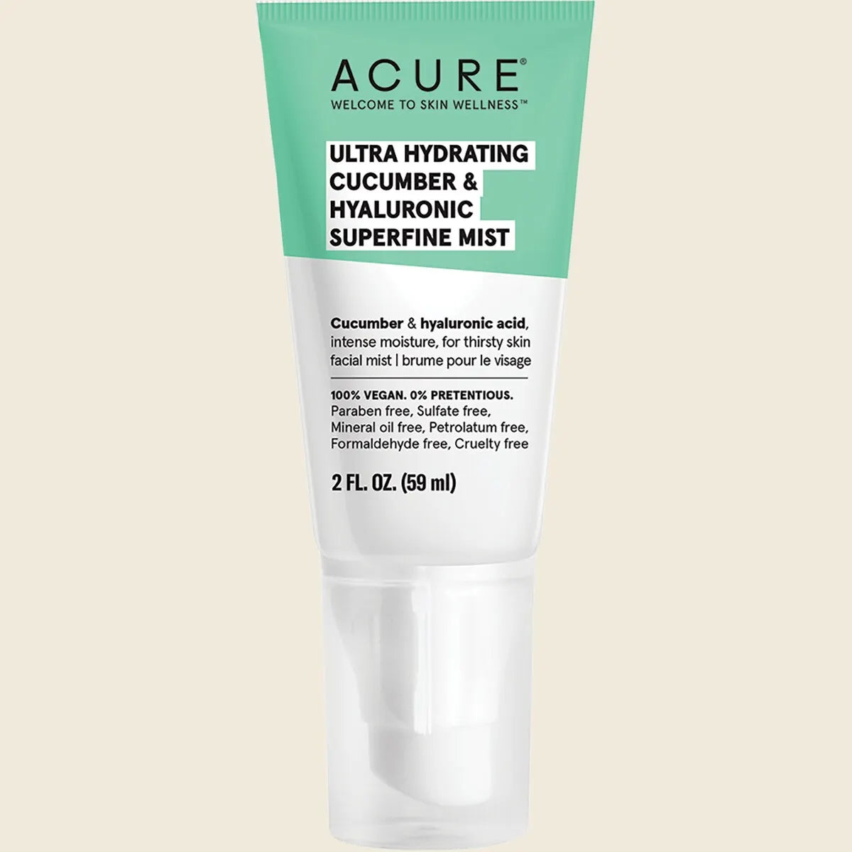 Acure Ultra Hydrating Cucumber & Hyaluronic Superfine Mist 59ml, For Thirsty Skin