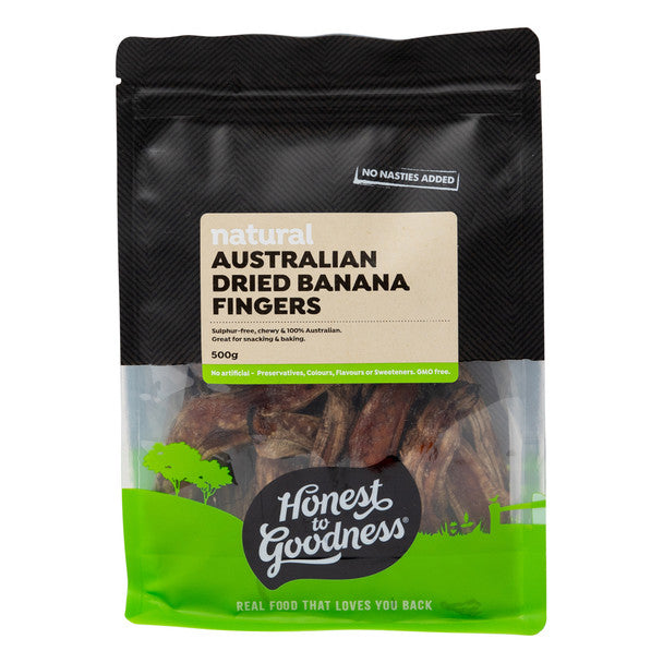 Honest To Goodness Australian Dried Banana Fingers 200g Or 500g, Sulphur-Free & No Added Sugar