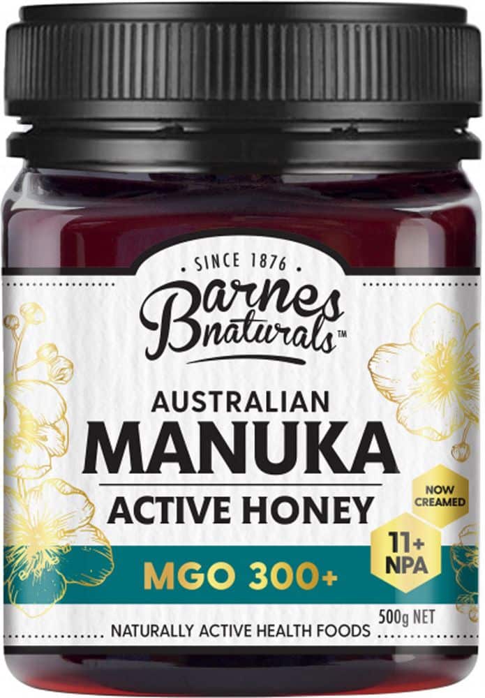 Barnes Naturals Active Manuka Honey MGO 300+ 250g Or 500g, Australian Honey Medium Strength