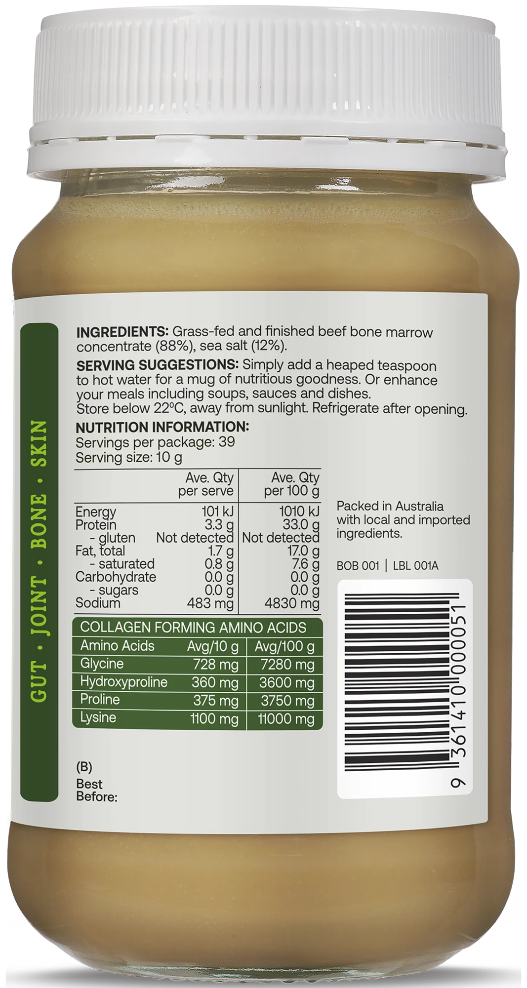 Best Of The Bone Original Bone Broth Concentrate 390g, Good Source Of Amino Acids