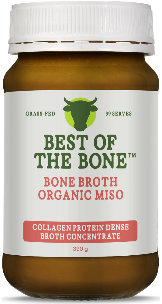 Best Of The Bone Organic Miso Bone Broth 390g, Collagen Protein Dense Broth Concentrate