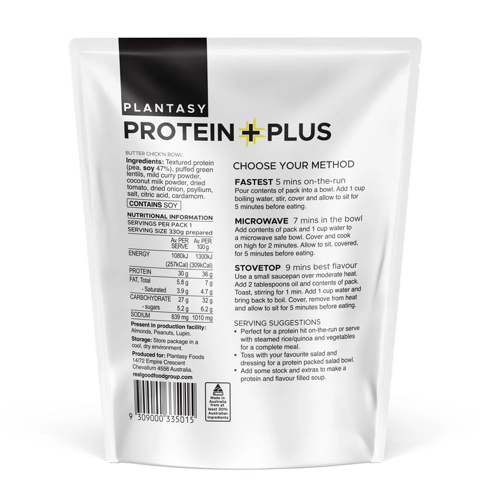 Plantasy Foods Protein Plus Bowl 80g, Butter Chick'N Bowl Flavour