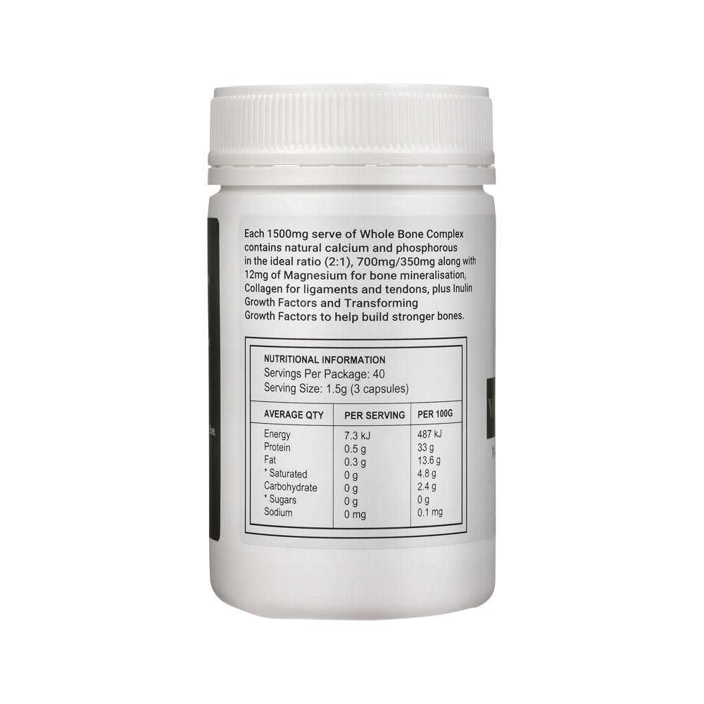 Best of the Bone Organic Whole Bone Complex 120 Capsules, Natural Calcium & Collagen