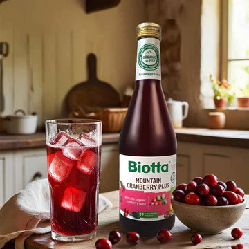 Biotta Certified Organic Mountain Cranberry Plus Juice 500mL, Hand-Picked Berries