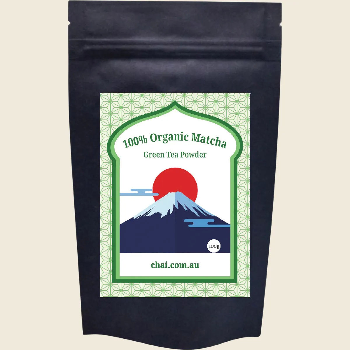Chai Tea 100% Organic Matcha Green Tea Powder 100g, Stone-Ground