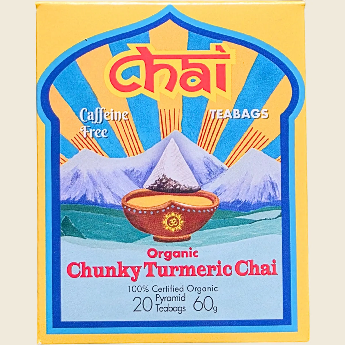 Chai Tea Organic Chunky Turmeric Chai 20 Tea Bags, With Aniseed & Black Pepper