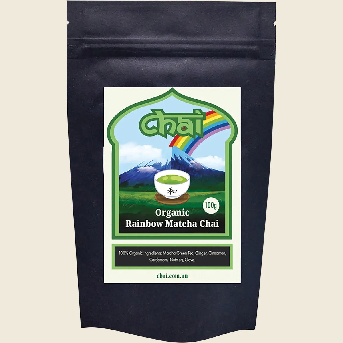 Chai Tea Organic Rainbow Matcha Chai 100g, With Ginger & Nutmeg