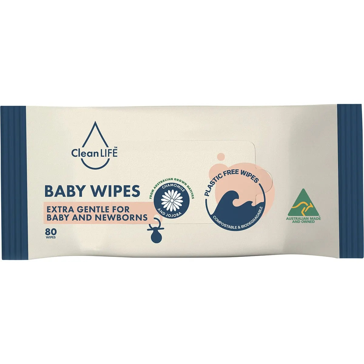 Clean LIFE Baby Plastic Free Wipes 80pk Extra Gentle For Baby