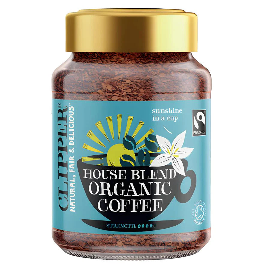 Clipper Organic House Blend Instant Coffee 100g, Medium Roast Freeze Dried