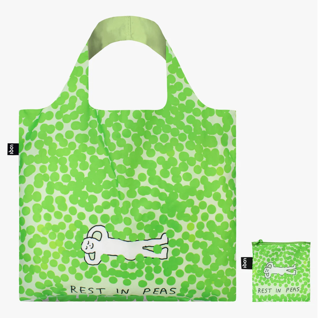 LOQI Shopping Bag, Rest In Peas By Constant Bagel Therapy